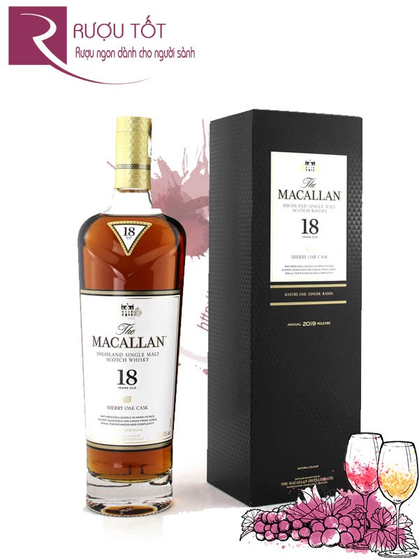 Rượu Macallan 18  Sherry Oak 700ml