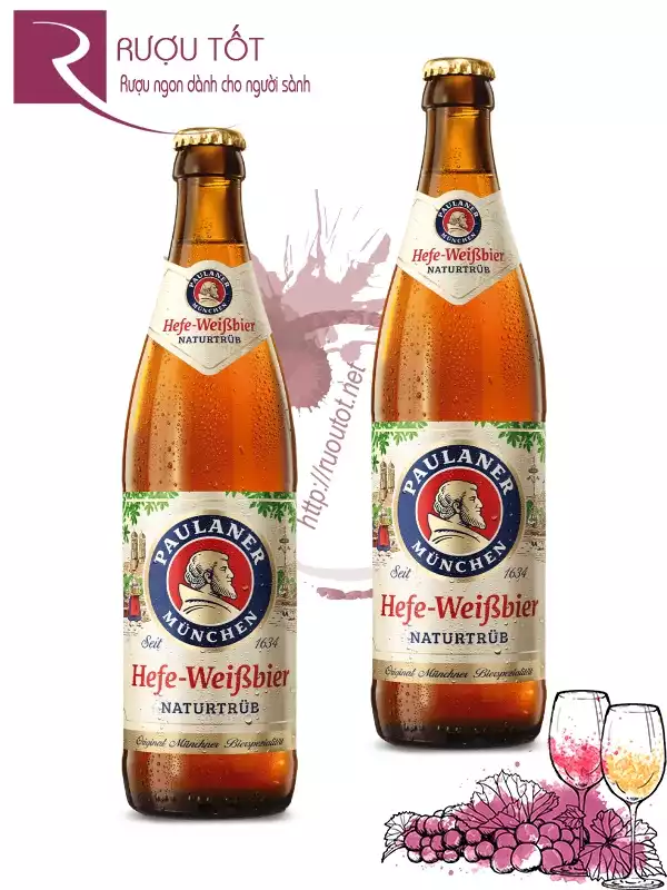 Bia Paulaner Hefe Weissbier 5,5% Thùng 24 Chai 500ml