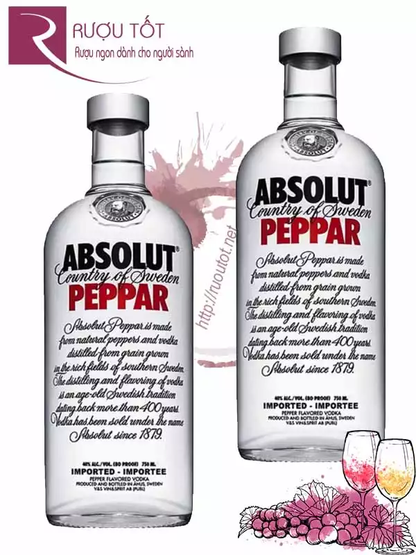 Rượu Vodka Absolut Peppar 700ml