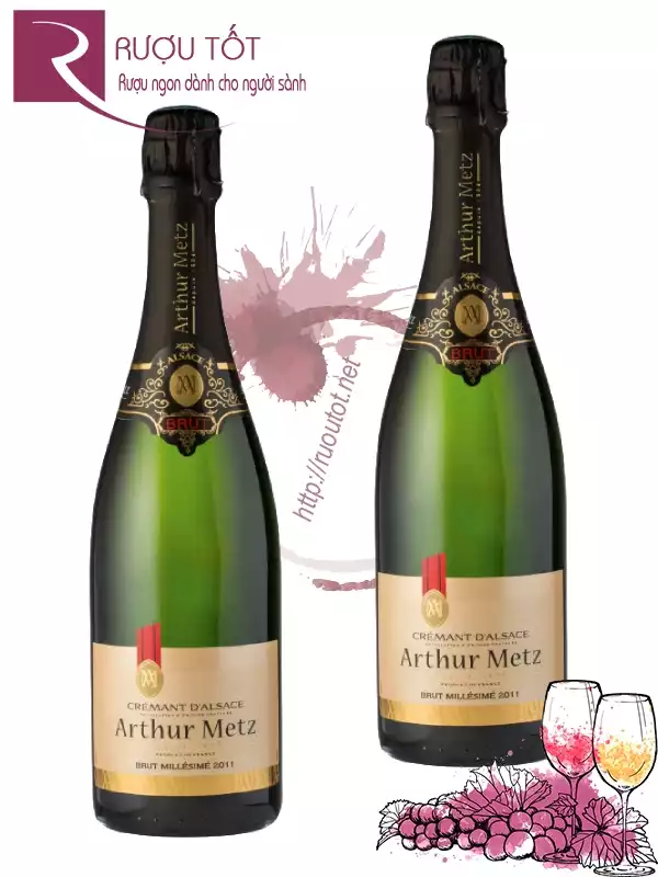 Rượu Vang nổ Pháp Arthur Metz Cremant D'Alsace Brut Medaille