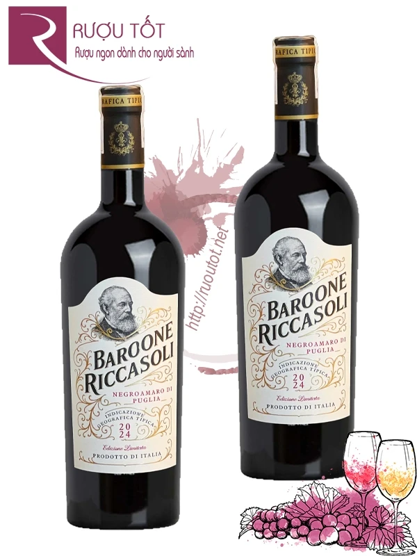 Rượu vang Baroone Riccasoli Negroamaro Puglia 16%