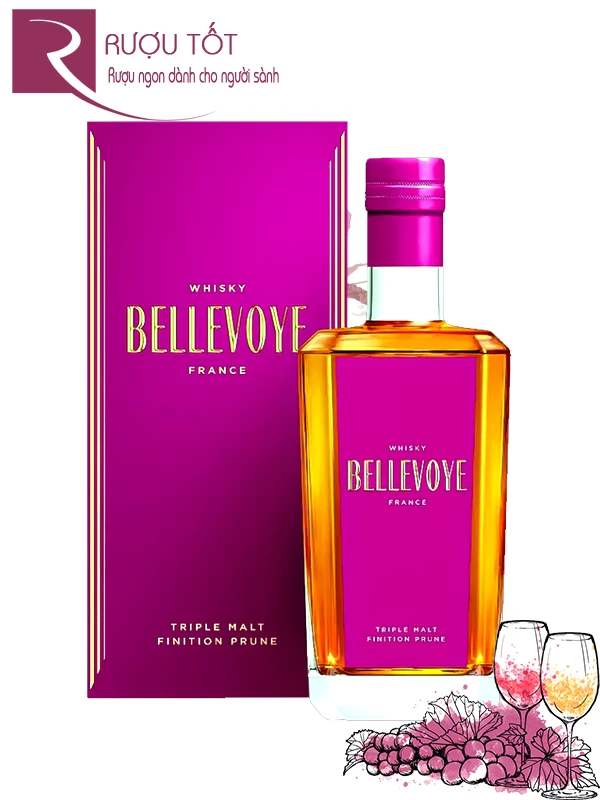 Rượu Bellevoye Prune Blended Malt Whisky de France