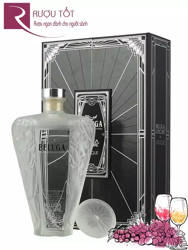 Rượu Vodka Beluga Epicure Lalique Dáng Decanter