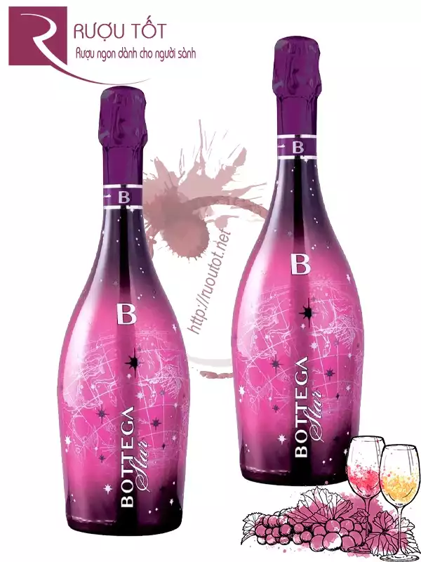 Rượu Bottega Stella Millesimato Extra Brut Rosato Led Version - Phát sáng
