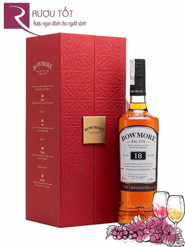 Rượu Bowmore 18 Hộp quà Tết 2025