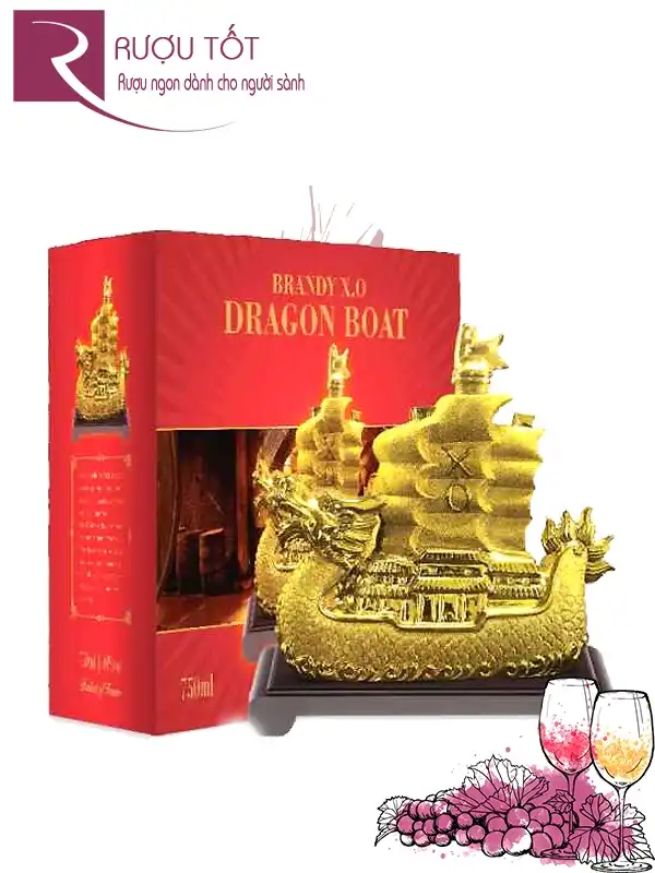 Rượu Brandy Dragon Boat XO 700ml - Thuyền Rồng Vàng