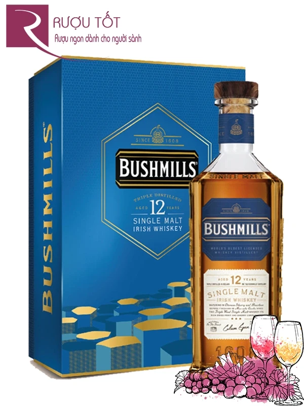 Rượu Bushmills 12 Year Hộp quà Tết 2025