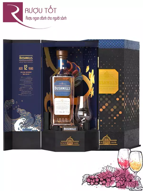 Rượu Bushmills 12 Year Hộp quà Tết 2025