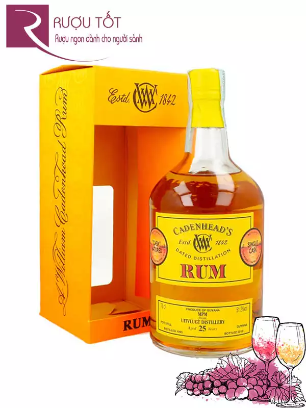 Rượu Rum Cadenhead Guyana Uitvlugt 25