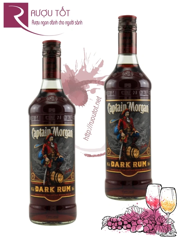 Rượu Captain Morgan Dark Rum 750ml 35%