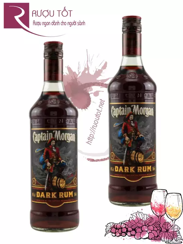 Rượu Captain Morgan Dark Rum 750ml 35%