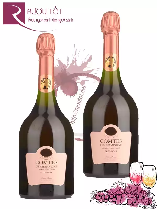 Rượu Champagne Comtes de Champagne de Taittinger Rose Brut