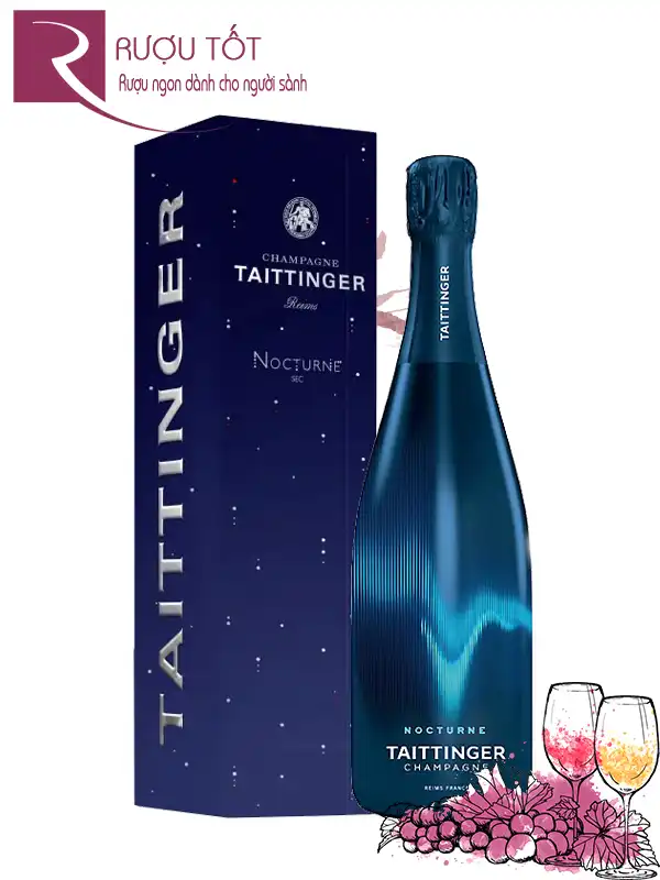 Rượu Champagne Taittinger Nocturne Blue Wave - Vũ Điệu Ánh Sáng