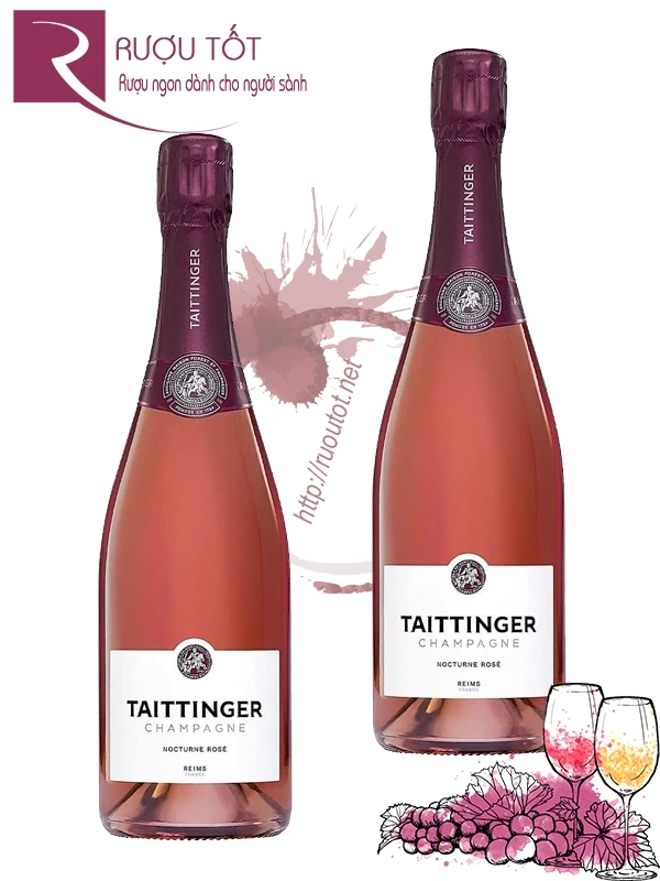 Rượu Champagne Taittinger Nocturne Rose 750ml 13,5% nhập khẩu