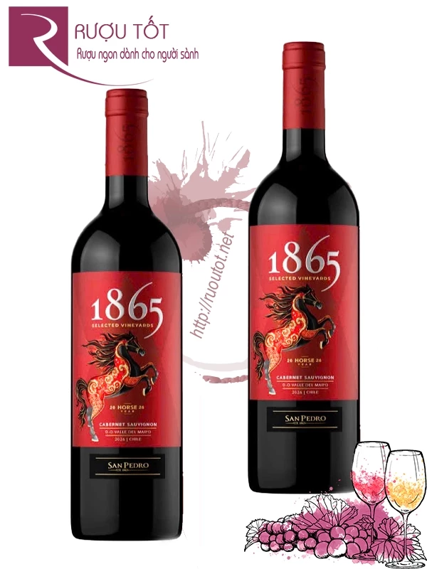 Rượu vang 1865 Horse Year 2026 Cabernet Sauvignon - Hình con ngựa