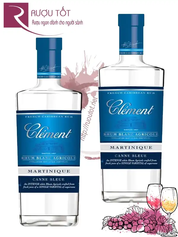 Rượu Rum Clement Canne Bleue Rhum Blanc Martinique