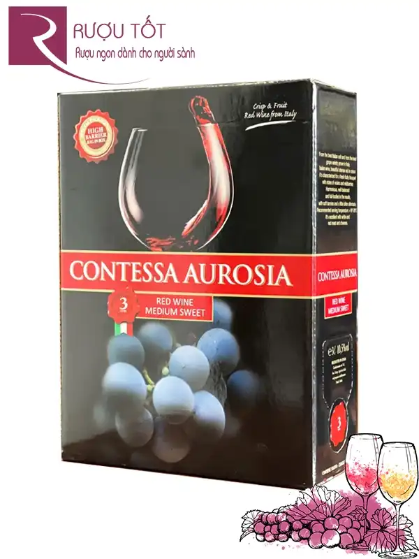 Vang bịch Ý Contessa Aurosia Ngọt 3L