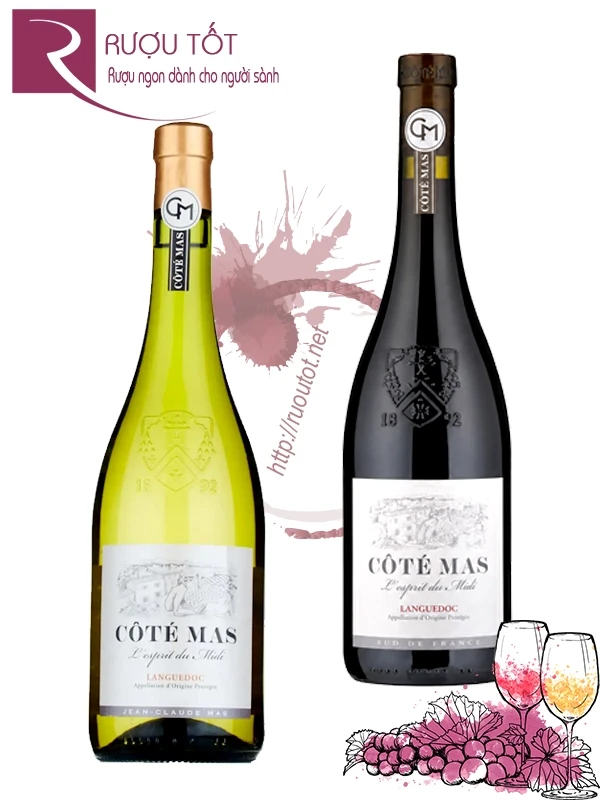Vang Pháp Cote Mas Languedoc Red - White