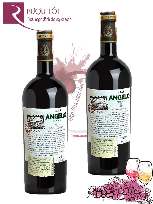 Rượu vang Delas Angelo Primitivo Puglia 17%
