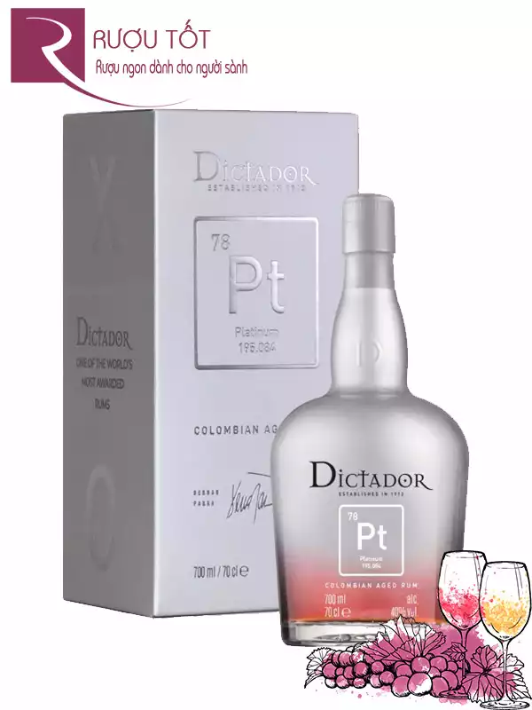 Rượu Rum Dictador Platinium 40%