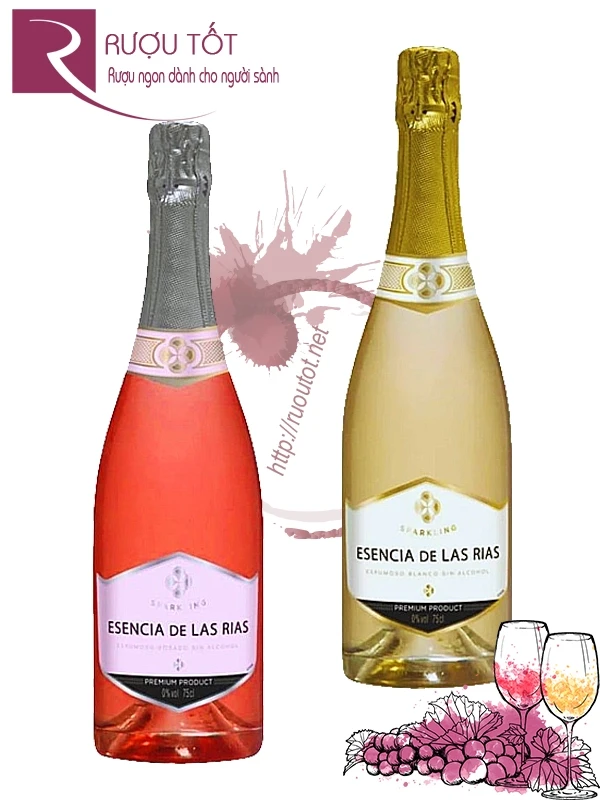 Vang nổ không cồn Esencia De Las Rias Rose - White