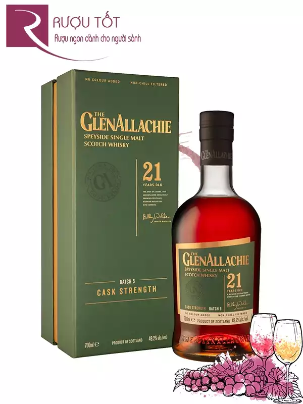 Rượu GlenAllachie 21 Cask Strength Batch 5