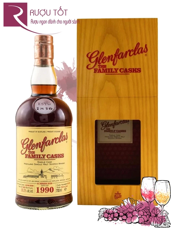 Rượu Glenfarclas 1990 1st Fill Sherry Hogshead 55,2%