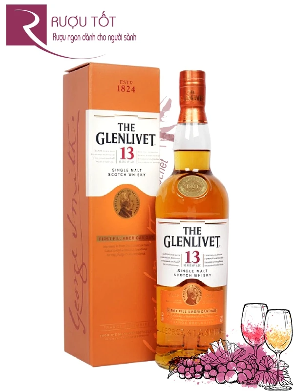 Rượu Glenlivet 13 First Fill American Oak 40% 700ml Scotland
