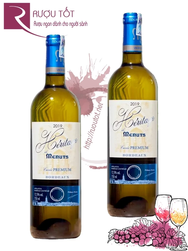 Rượu vang Heritage de Menuts Bordeaux Blanc