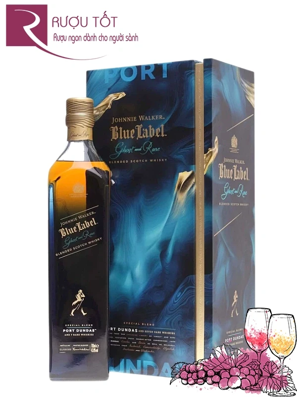 Rượu Johnnie Walker Blue Label Ghost And Rare Port Dundas