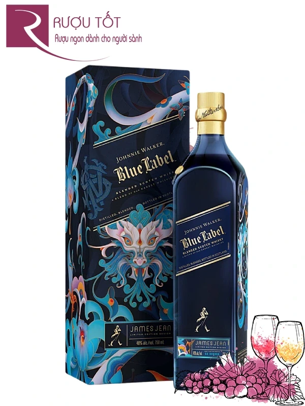 Rượu Johnnie Walker Blue Year Of Dragon 40% 750ml Scotland