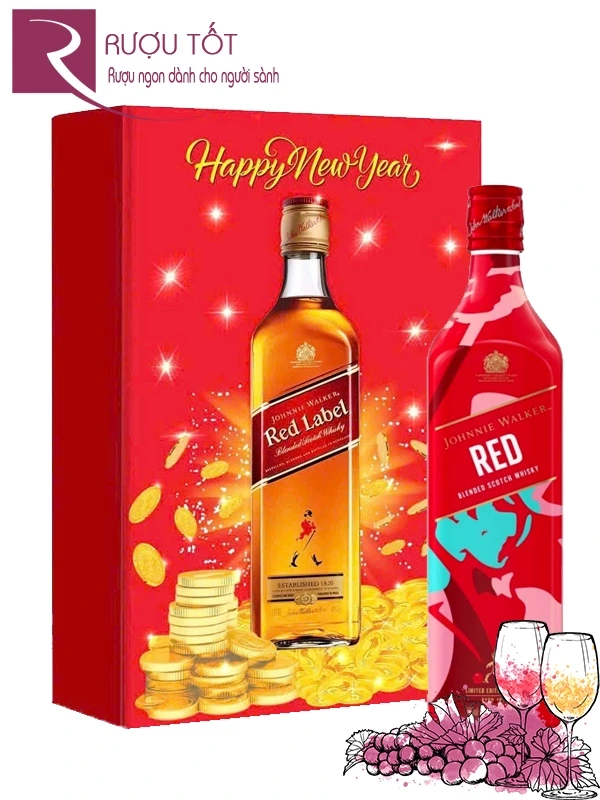 Rượu Johnnie Walker Red Label Icon Hộp quà 2025