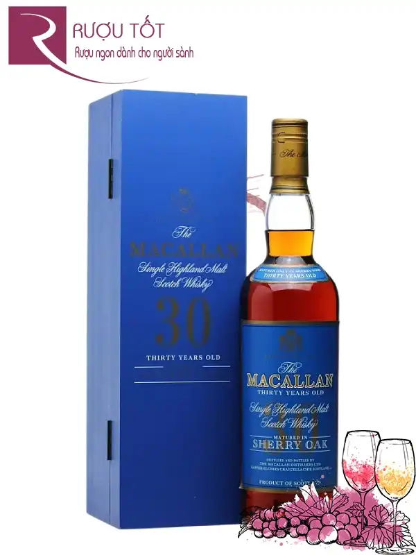 Rượu Macallan 30 Sherry Oak Blue Label 700ml 43% Scotland