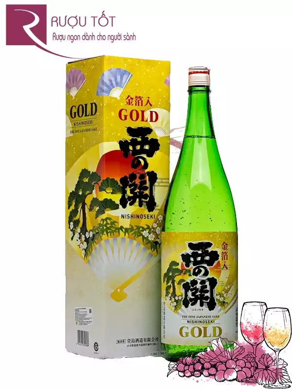 Rượu Sake Nishinoseki Gold Leaf 15%