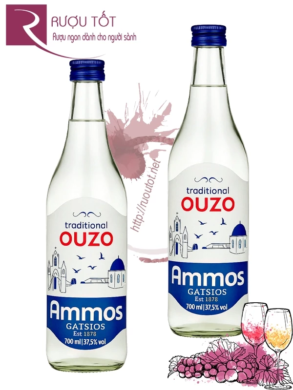 Rượu mùi Ouzo Ammos Gatsios 37,5%