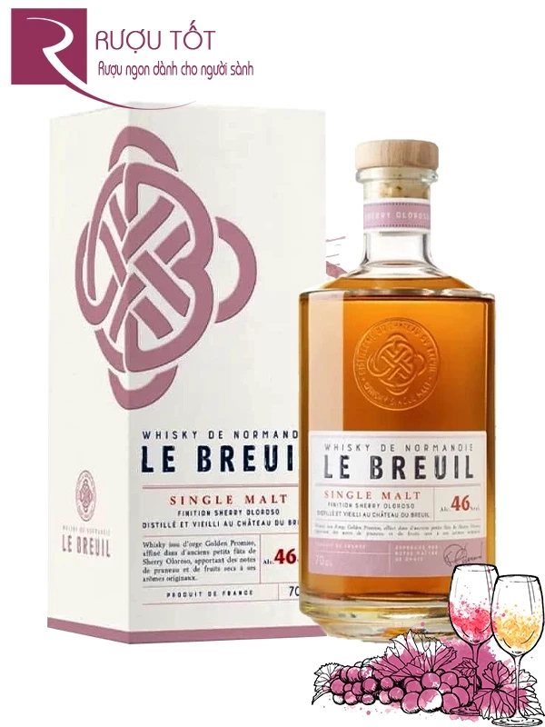 Rượu Le Breuil Finition Tourbee Single Malt Whisky 46%