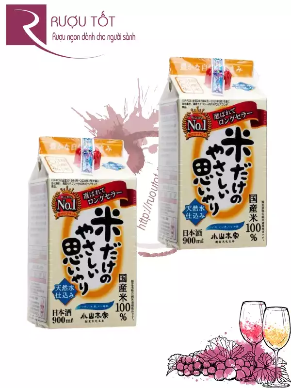 Rượu Sake hộp giấy Komedake no Yasashii Omoiyari 900ml 14%