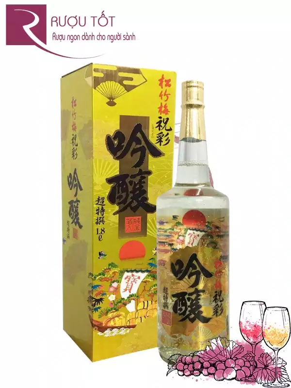 Rượu Sake vảy vàng Takara Shozu 1.8 lít Nhật Bản chai trắng
