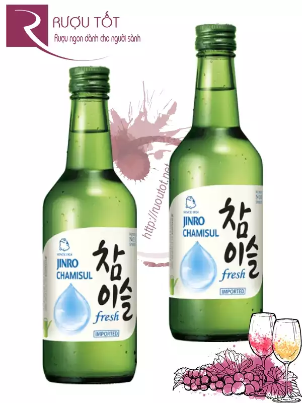 Rượu Soju Chamisul Fresh Jinro 360ml 13%