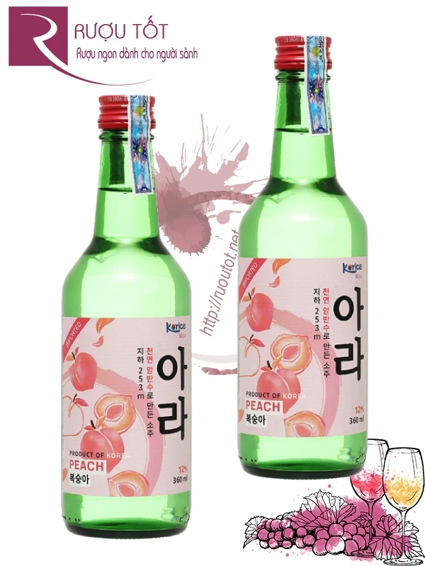 Rượu Soju Korice hương đào 12% 360ml