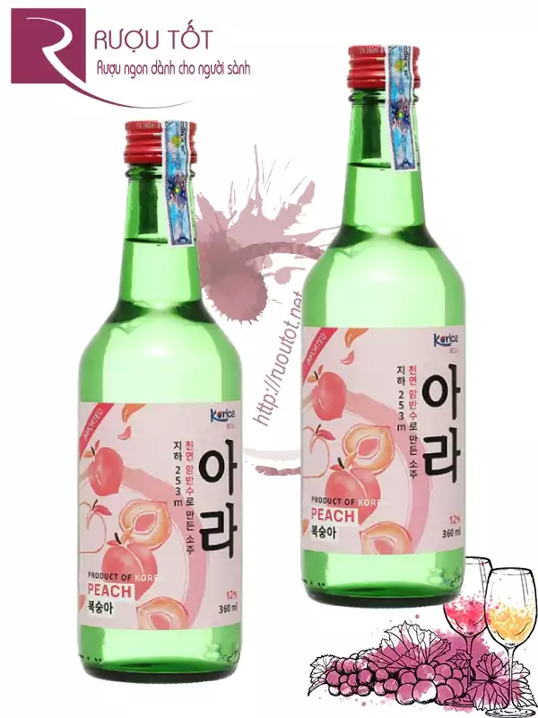 Rượu Soju Korice hương đào 12% 360ml