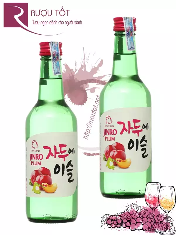 Rượu Soju mận Jinro 360ml 13% thùng 20 chai