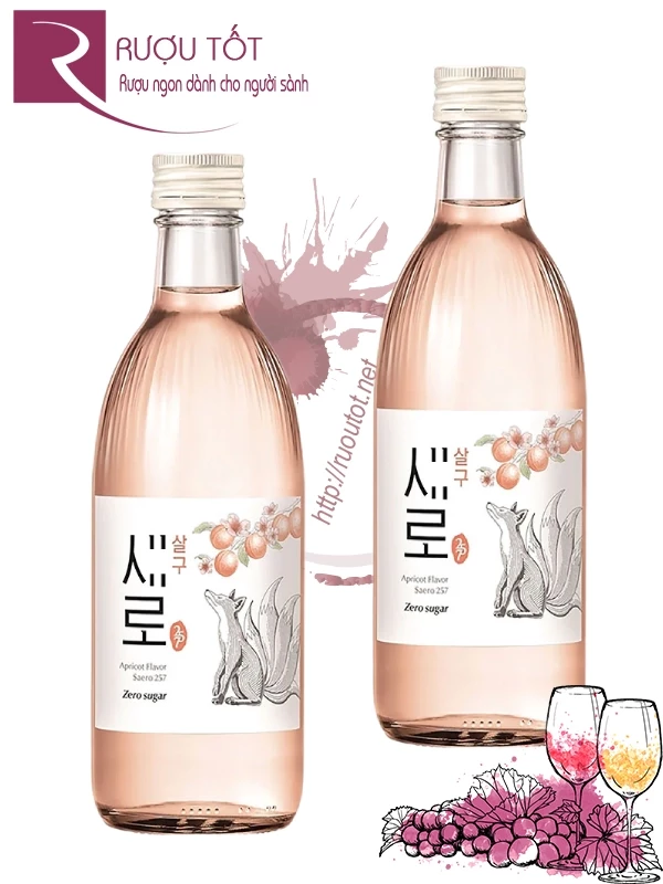 Rượu Soju Saero vị mơ không đường Chum Churum 375ml 12%