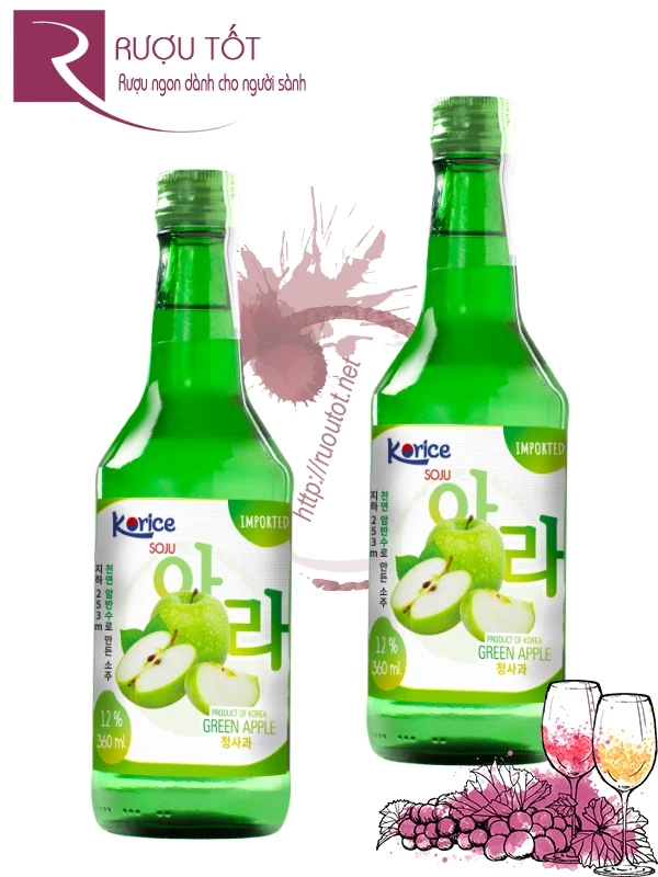 Rượu Soju Táo 360ml 12%