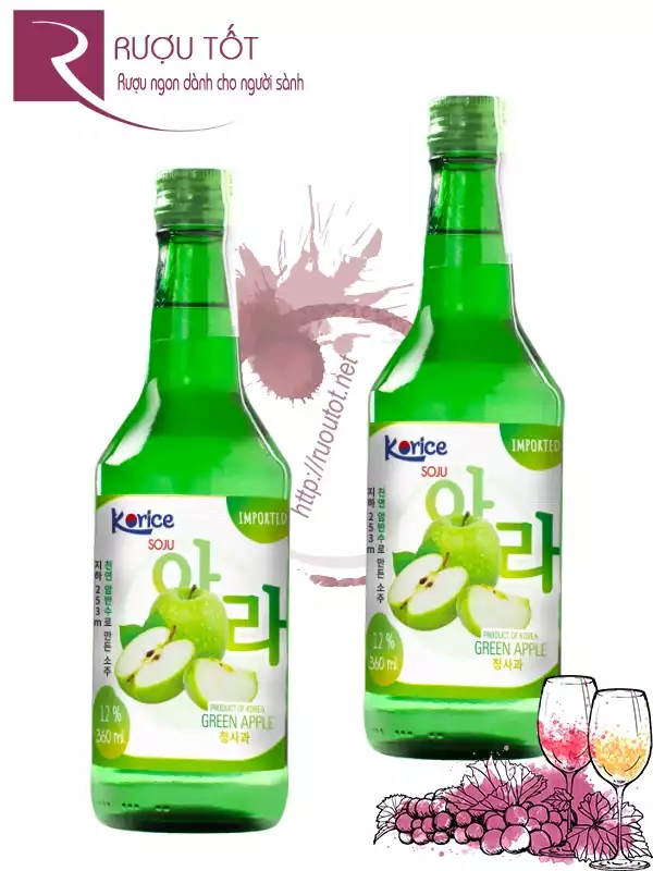 Rượu Soju Táo 360ml 12%