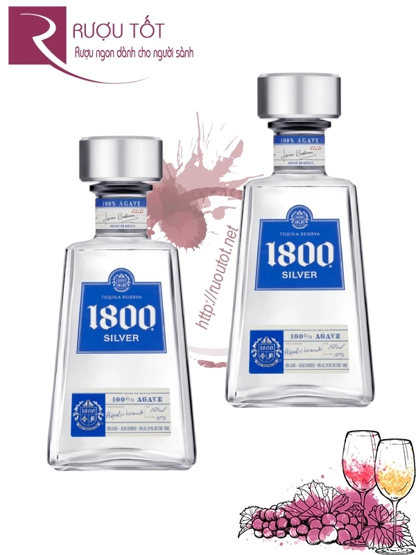 Rượu Tequila 1800 Silver chai 750ml 40% Mexico