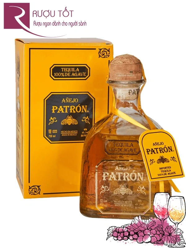 Rượu Tequila Patron Anejo 750ml