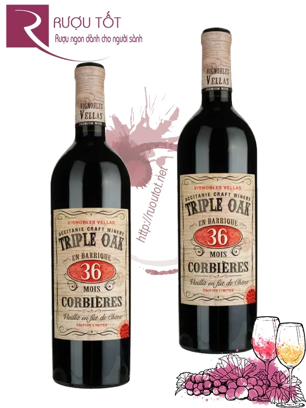 Rượu vang Triple Oak 36 Mois Corbieres 15%