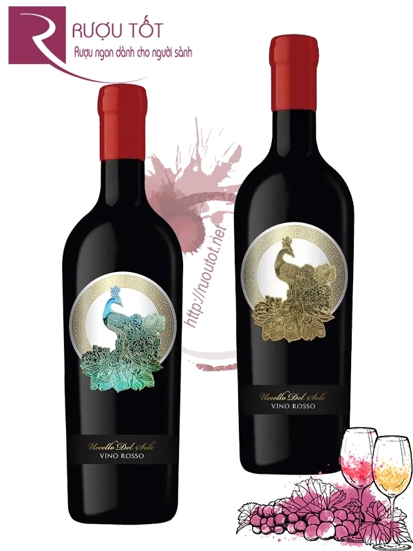 Rượu vang Uccello Del Sole Vino Rosso Đỏ - Xanh - Vàng
