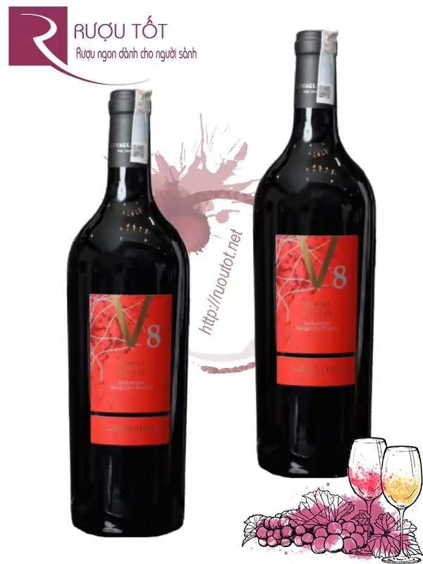 Rượu V8 Rosso Puglia IGP 750ml 14,5% Ý